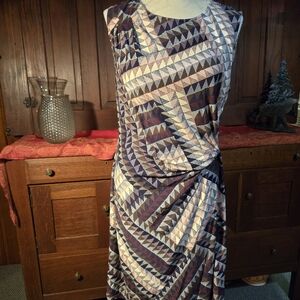 NIC+ZOE Asymmetrical Dress in Purple and Cream